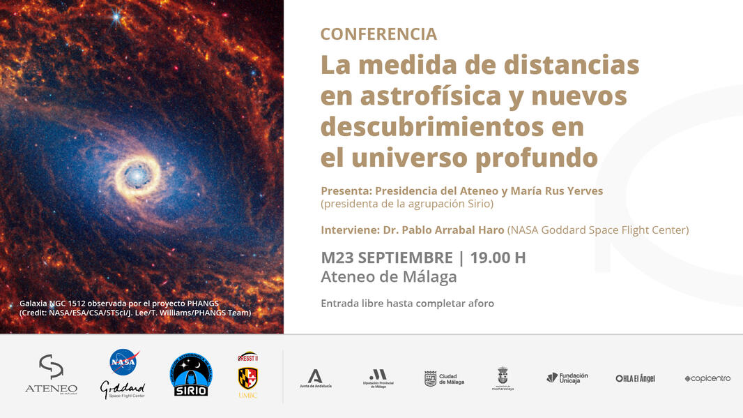 Public talk at Ateneo de Málaga: La medida de distancias en astrofísica y nuevos descubrimientos en el universo profundo. September 2025